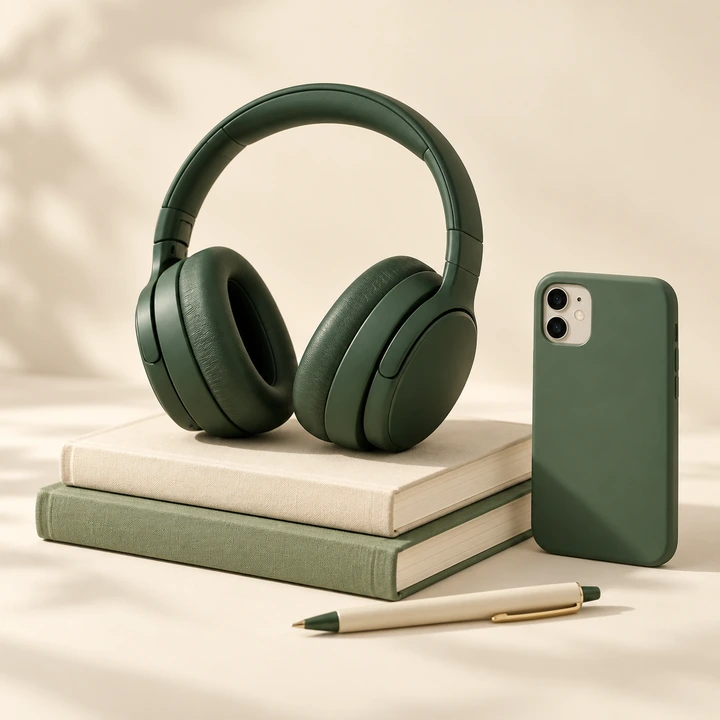 Headphones, books and everyday accessories